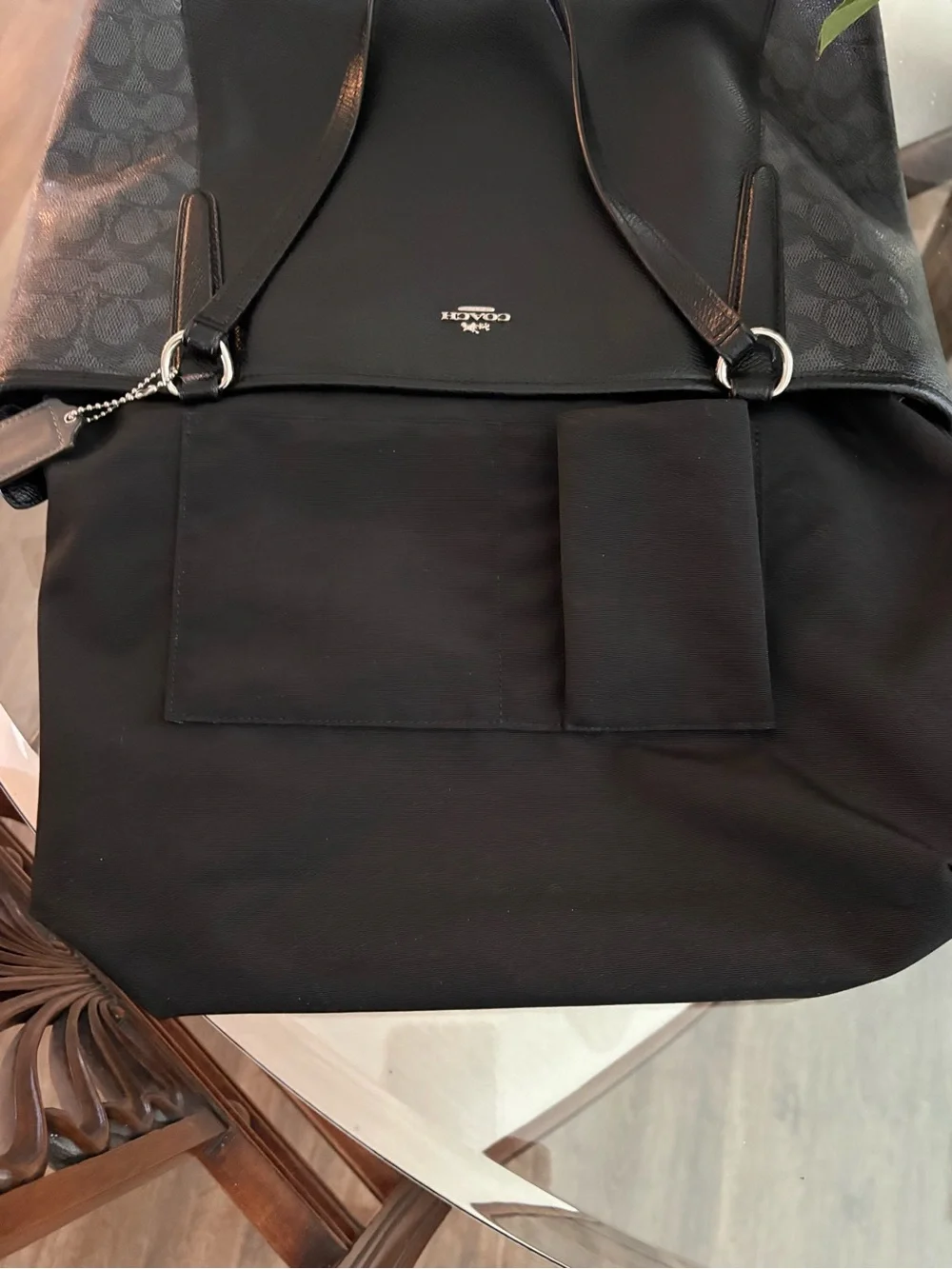 🖤🩶COACH BAILEY SAFFIANO LARGE TOTE/SHOULDER MONOGRAM BAG!🖤🩶